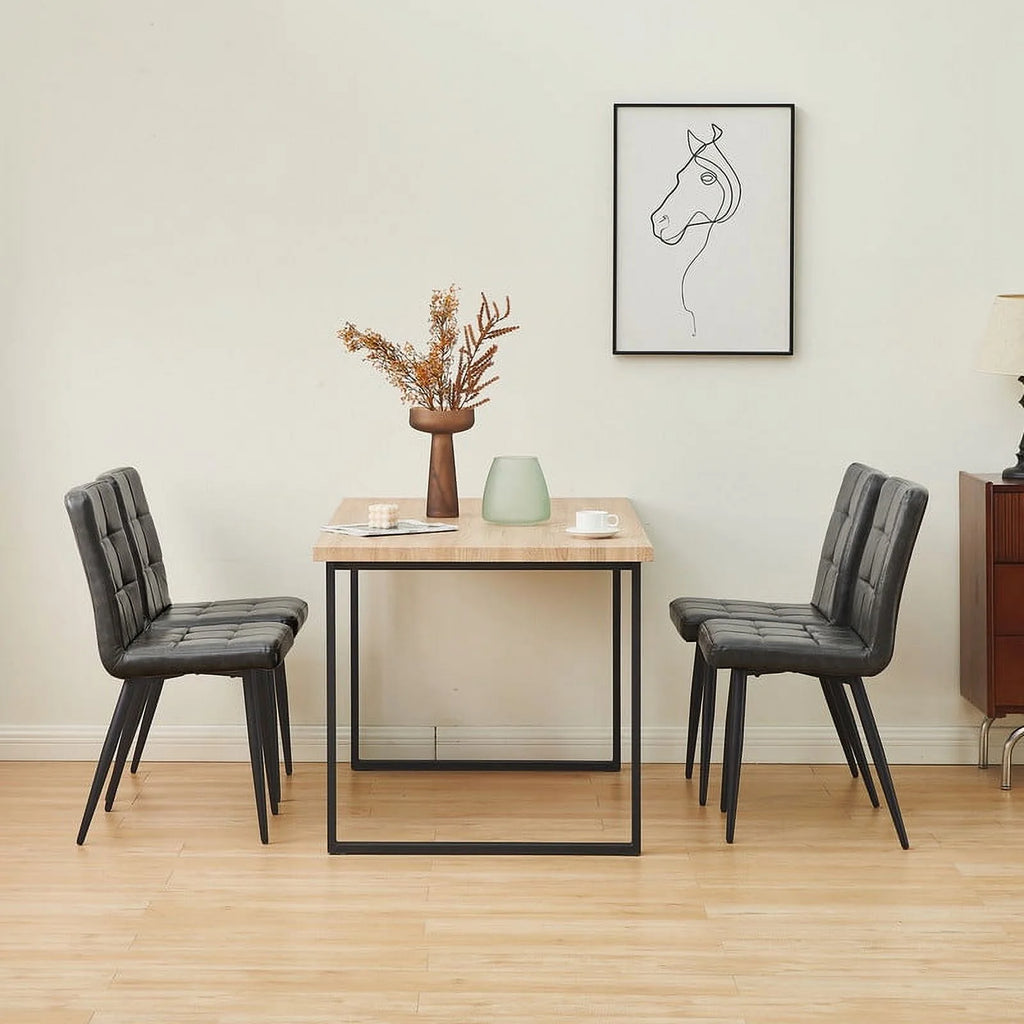 Faux Leather Upholstered Dining Chair Set of 2 Y17127