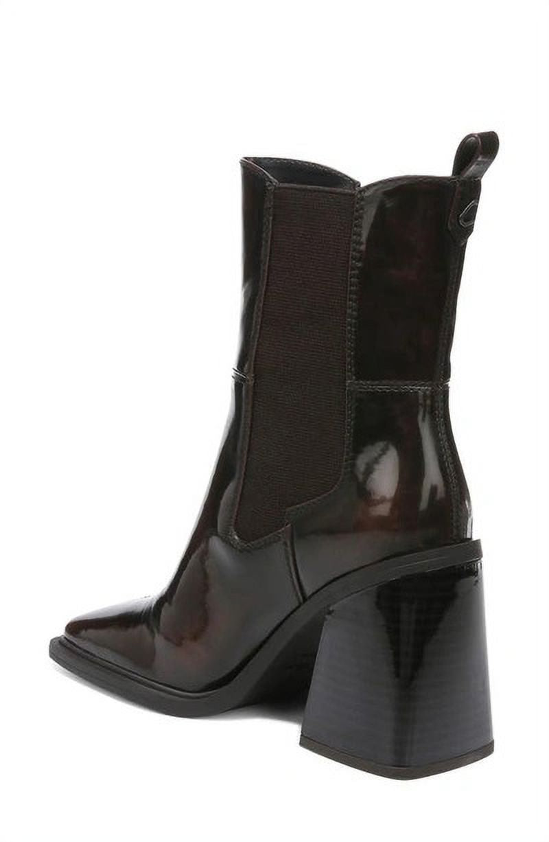 Chestnut Snip-Toe Chelsea Booties X689