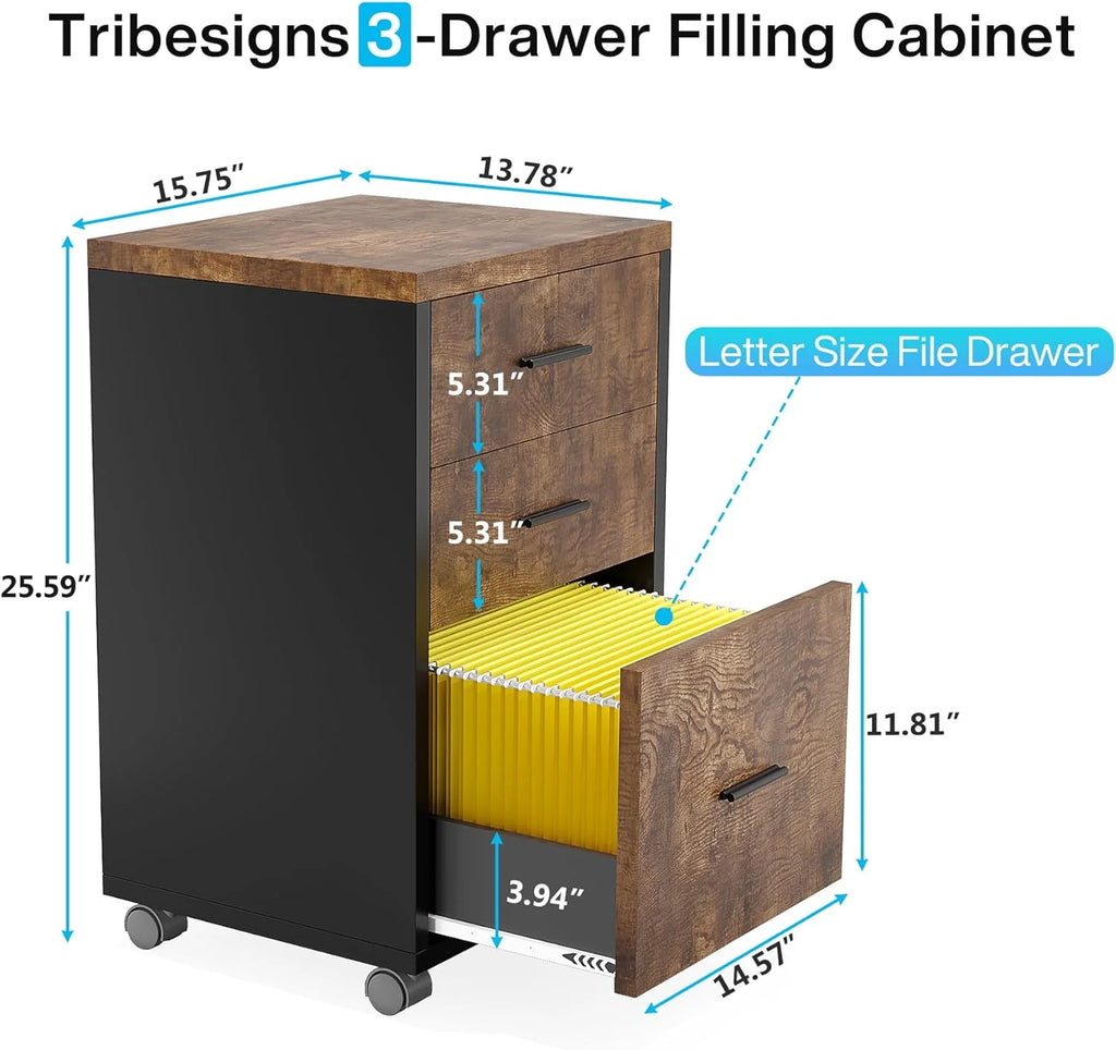 83" L-Shaped Executive Desk with 3-Drawer File Cabinet O8244