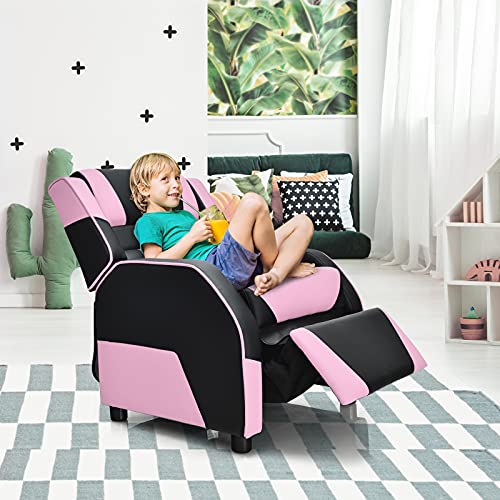 Kids Recliner Chair with Footrest and Lumbar Support, Red A7714