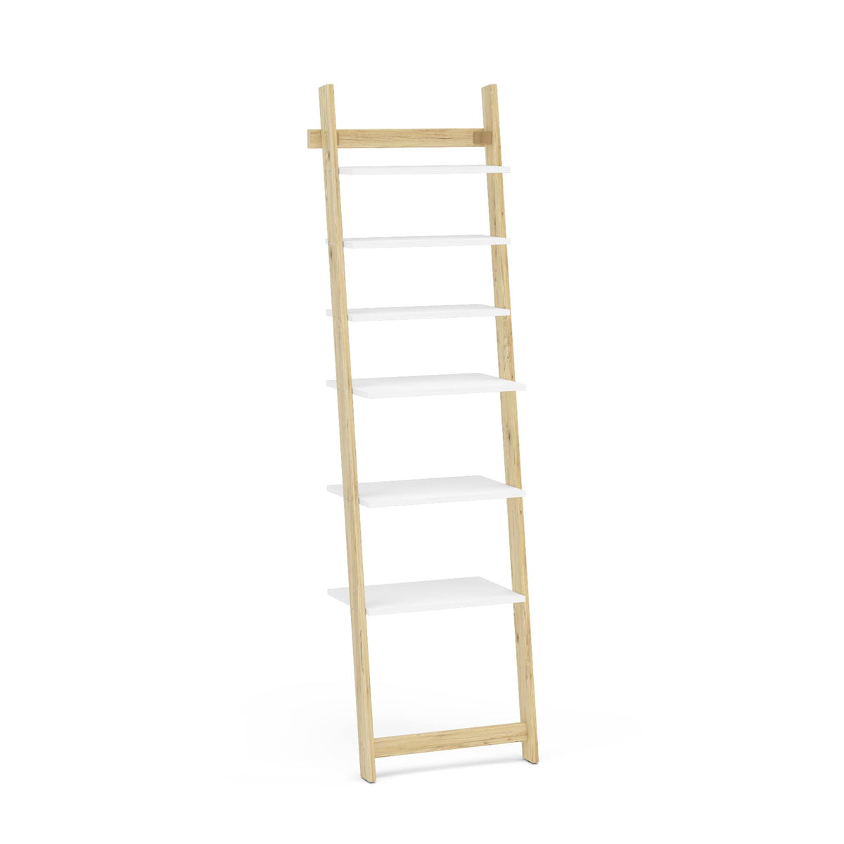 White Pine 6 Shelves Ladder Bookcase E170