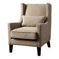 Ivory Fabric Wingback Accent Chair Q30116