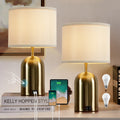 Touch Control Table Lamps Set of 2, 3 Way Dimmable with USB Charging Ports G888
