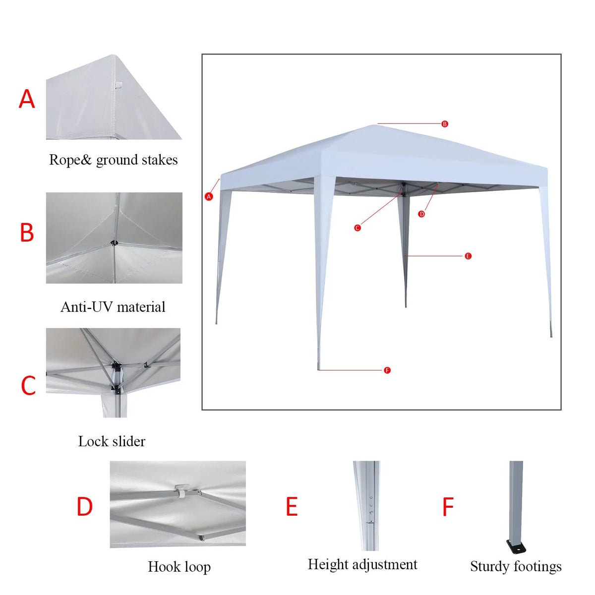 10 x 10 FT White Pop Up Canopy Tent O17963
