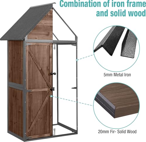 Outdoor Storage Shed with Adjustable Shelves D961