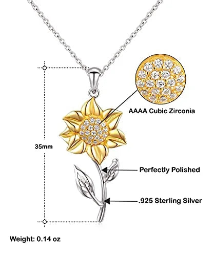 Wife Sunflower Pendant Necklace Y9397