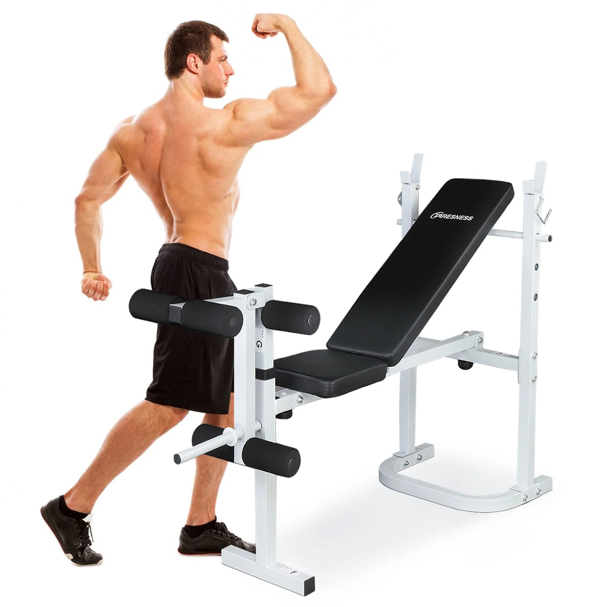 Folding Olympic Weight Bench with Preacher Curl Leg Developer B79202