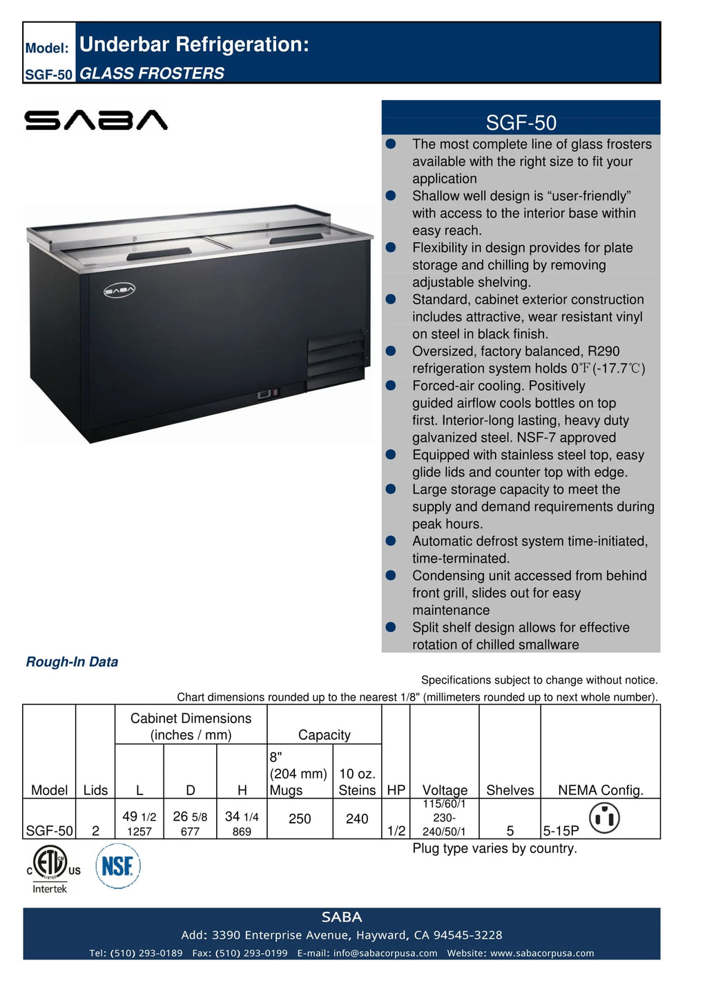 50" Glass Froster H6378