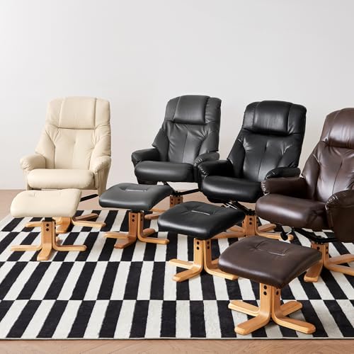 Faux Leather Recliner Chair with Ottoman H12068