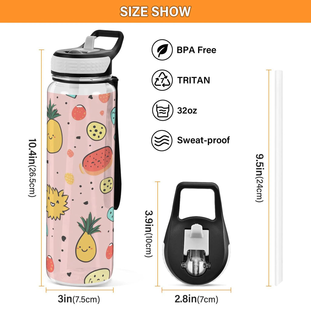 32oz Tritan Leakproof Clear Water Bottle with Straw Z239