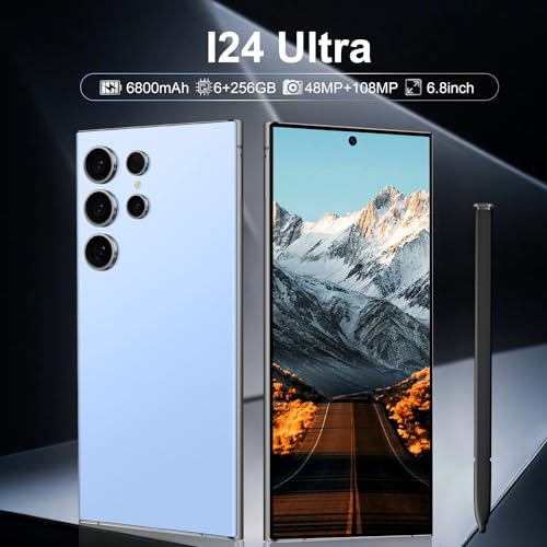 Black 6.8" HD Screen Unlocked Smartphone 6+256GB Android13 with 128G Memory Card D147