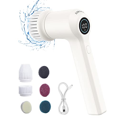 Cordless Electric Spin Scrubber with 6 Brush Heads O826989