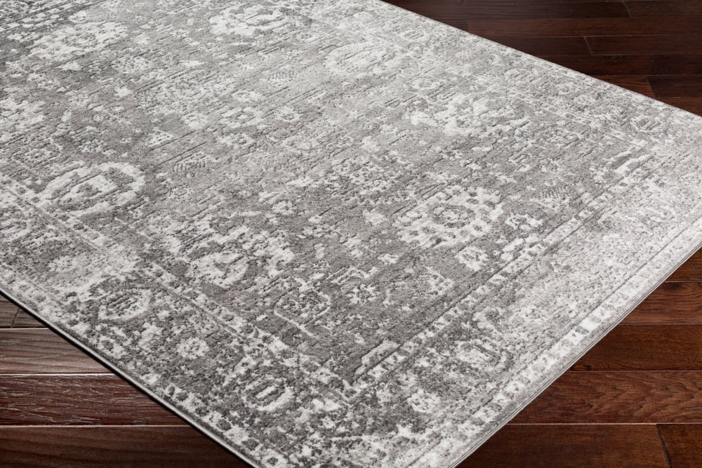 Charcoal Distressed Area Rug P1680