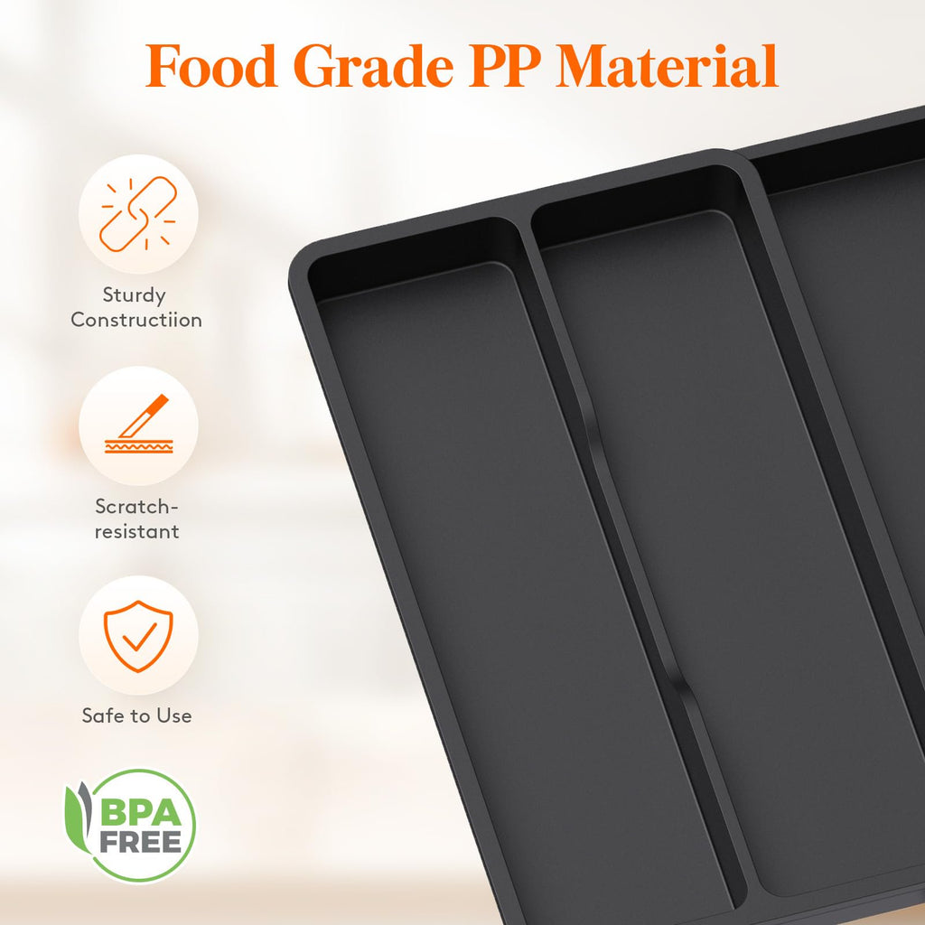 Black Expandable Cutlery Tray W774647