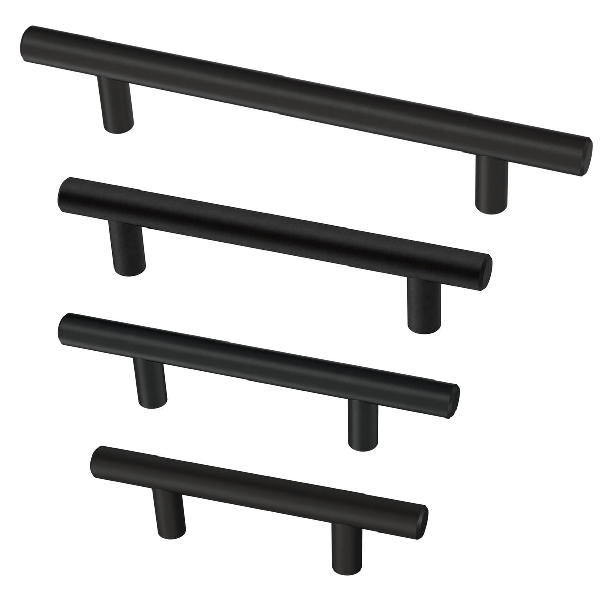 Matte Black Cylindrical Bar Drawer Pulls H375662