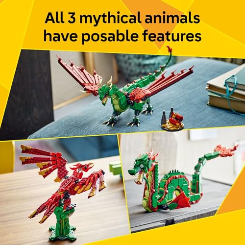 LEGO Creator 3 in 1 Medieval Dragon Toy Building Toy with 3 Build Options B2376