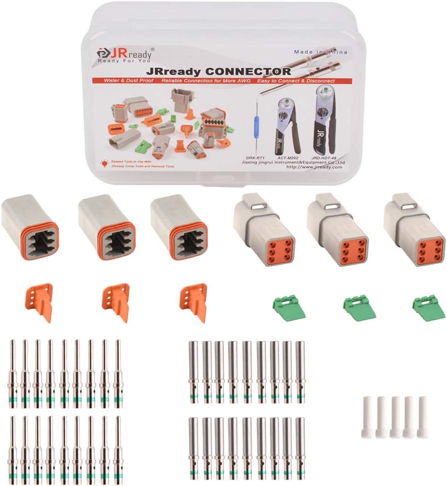 4 Pin Waterproof Electrical Wire Connector with Seal Plug, 3 Sets G641778