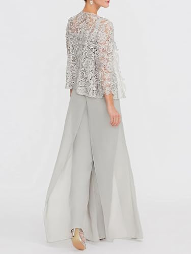 Square Neck Chiffon Jumpsuit with Lace Appliques O4209