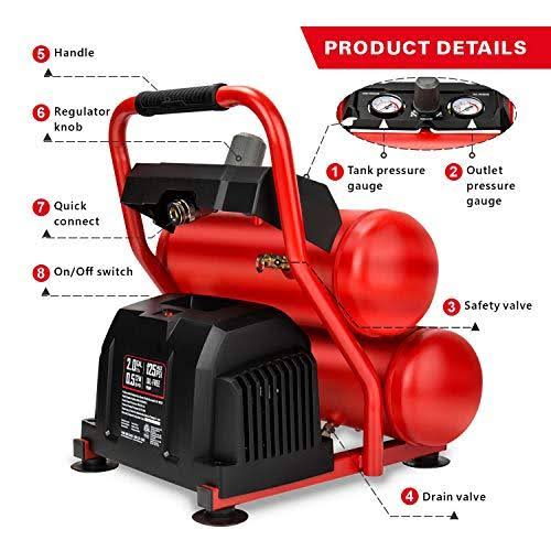 2 Gal Twin Stack Portable Air Compressor 125 PSI X517763