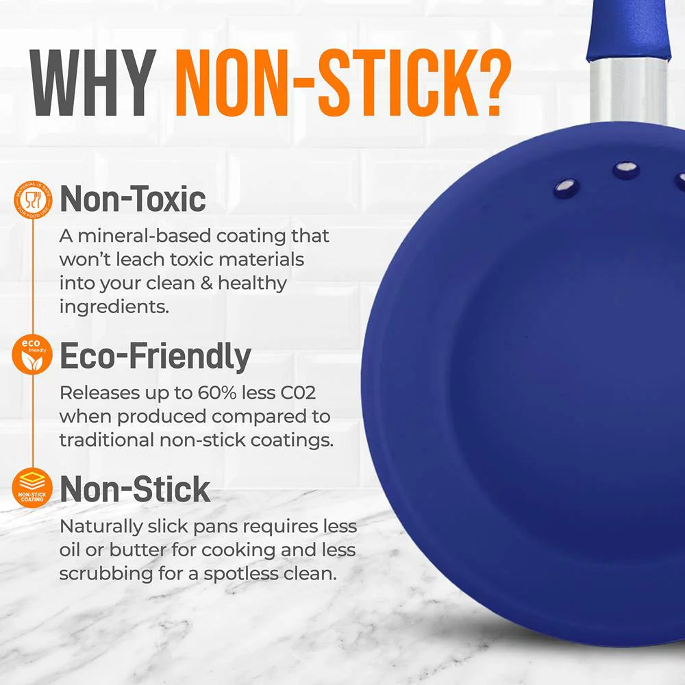 8" Nonstick Ceramic Frying Pan with Lid F53166