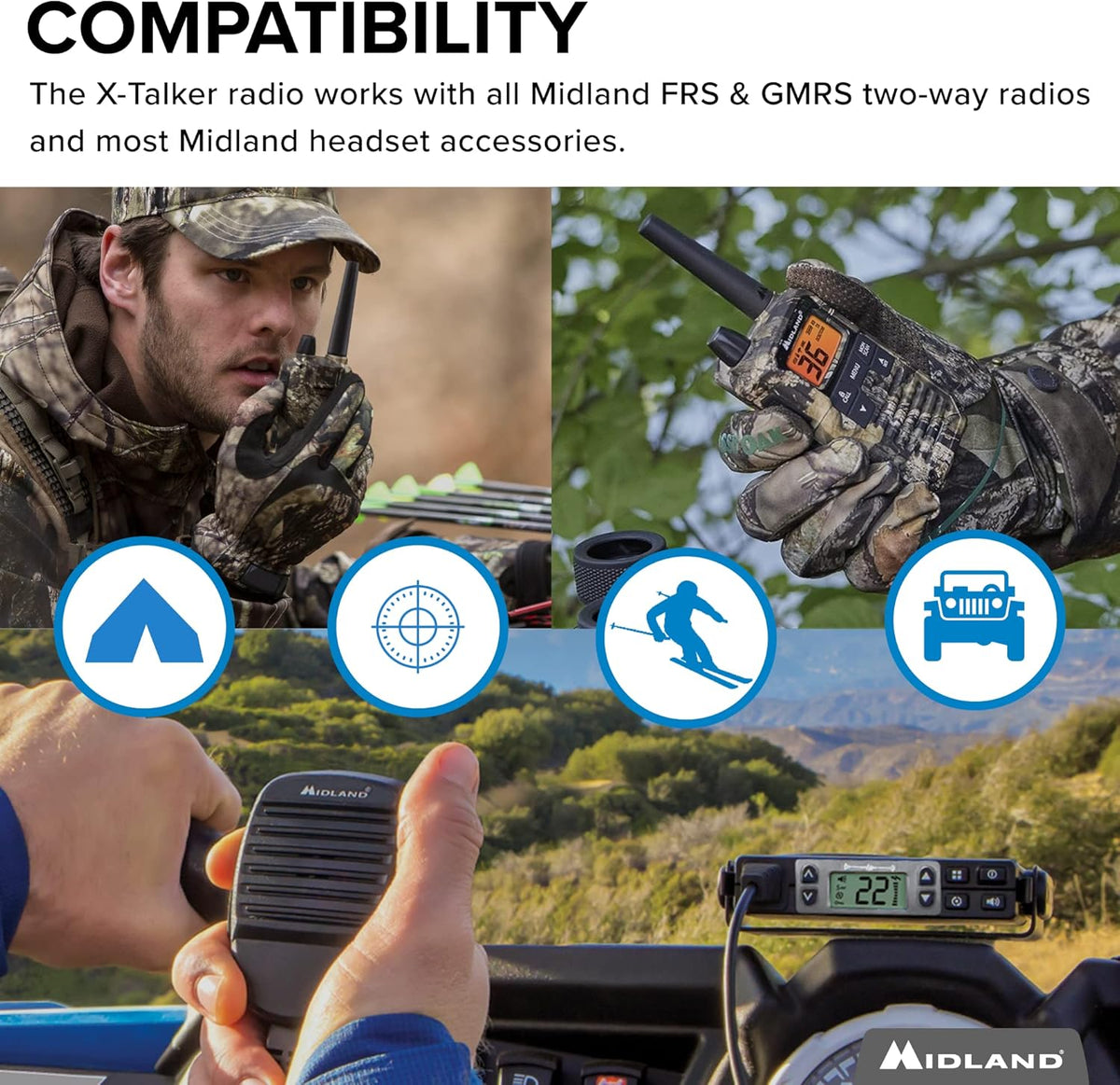 Camo Two Way Radio with NOAA Weather Scan K944