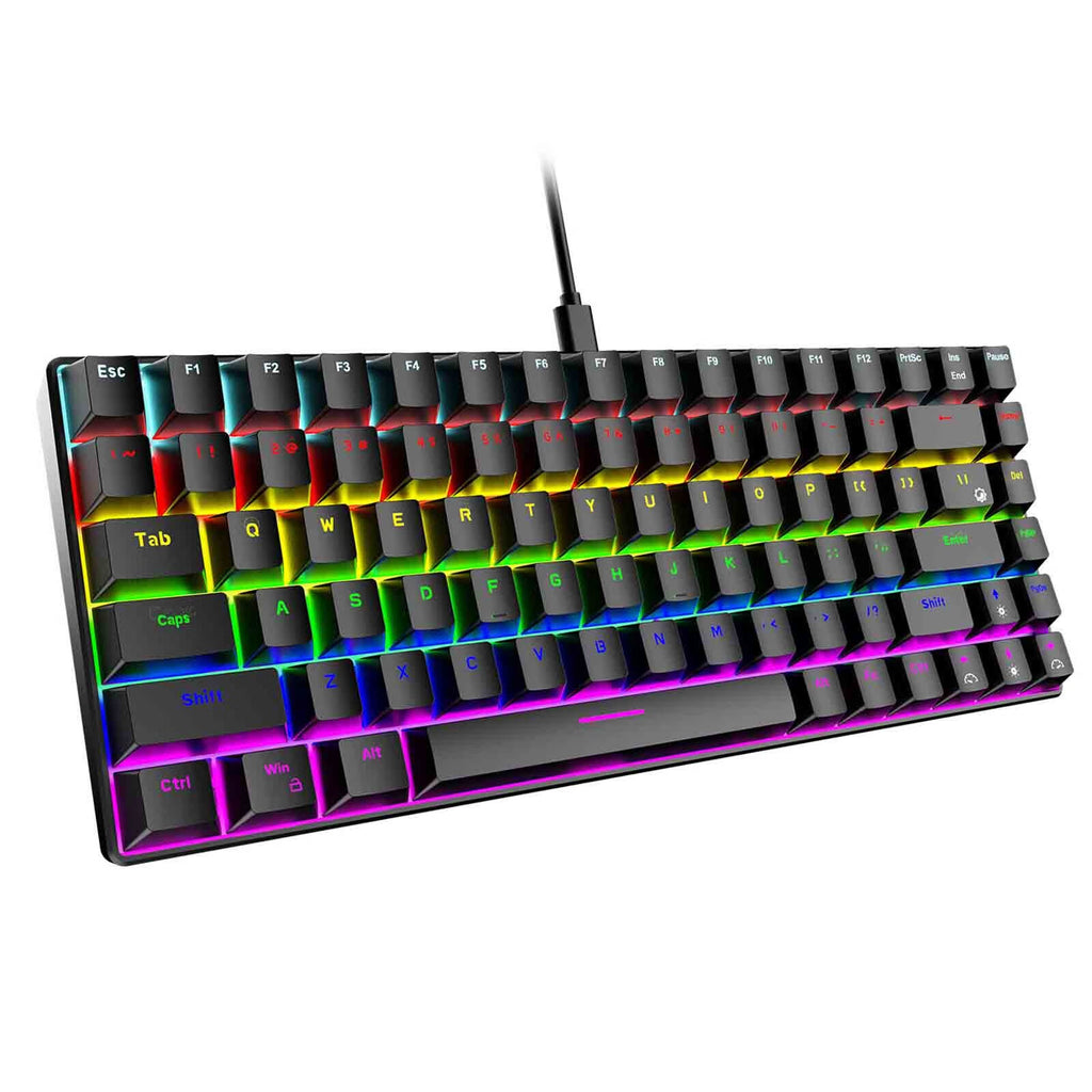 84 Key RGB Luminous Mechanical Keyboard USB C Wired 70% Compact Waterproof Keyboard B2227