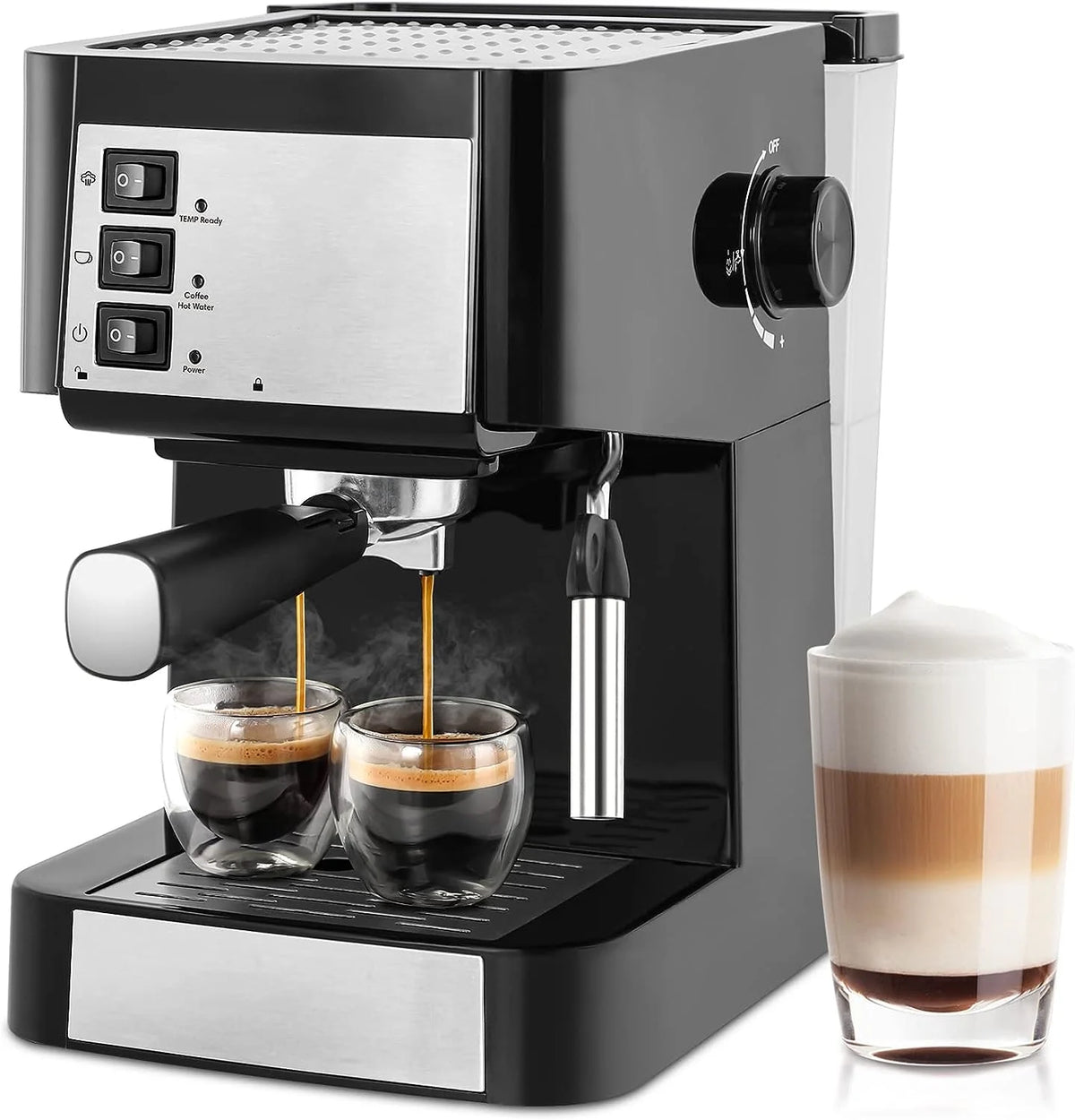Espresso Machine with Steam Milk Frother and 50oz Removable Water Tank X78474