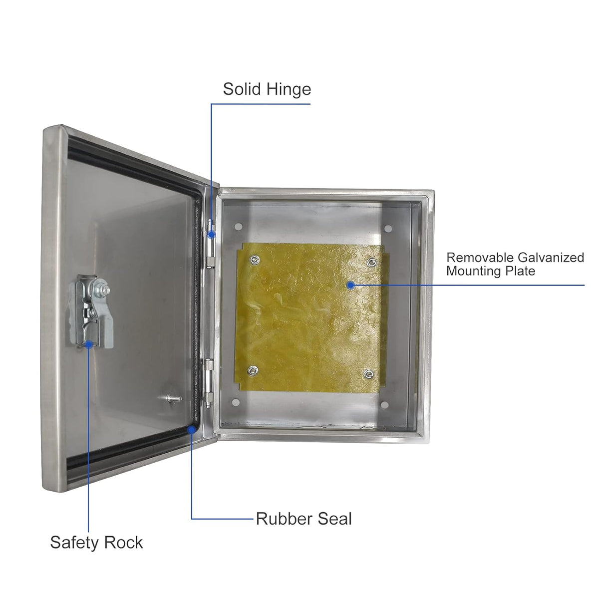304 Stainless Steel IP65 Waterproof Junction Box with Lock K2367