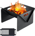 18 inch Portable Steel Fire Pit with BBQ Tray F42359