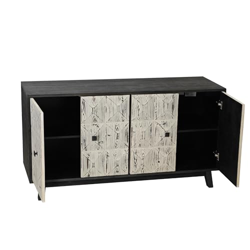White Gold Accent Sideboard Cabinet with 1 Shelf Each D6259
