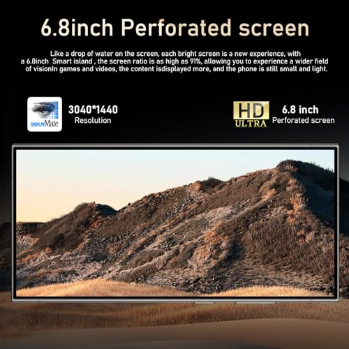 Black 6.8" HD Screen Unlocked Smartphone 6+256GB Android13 with 128G Memory Card D147