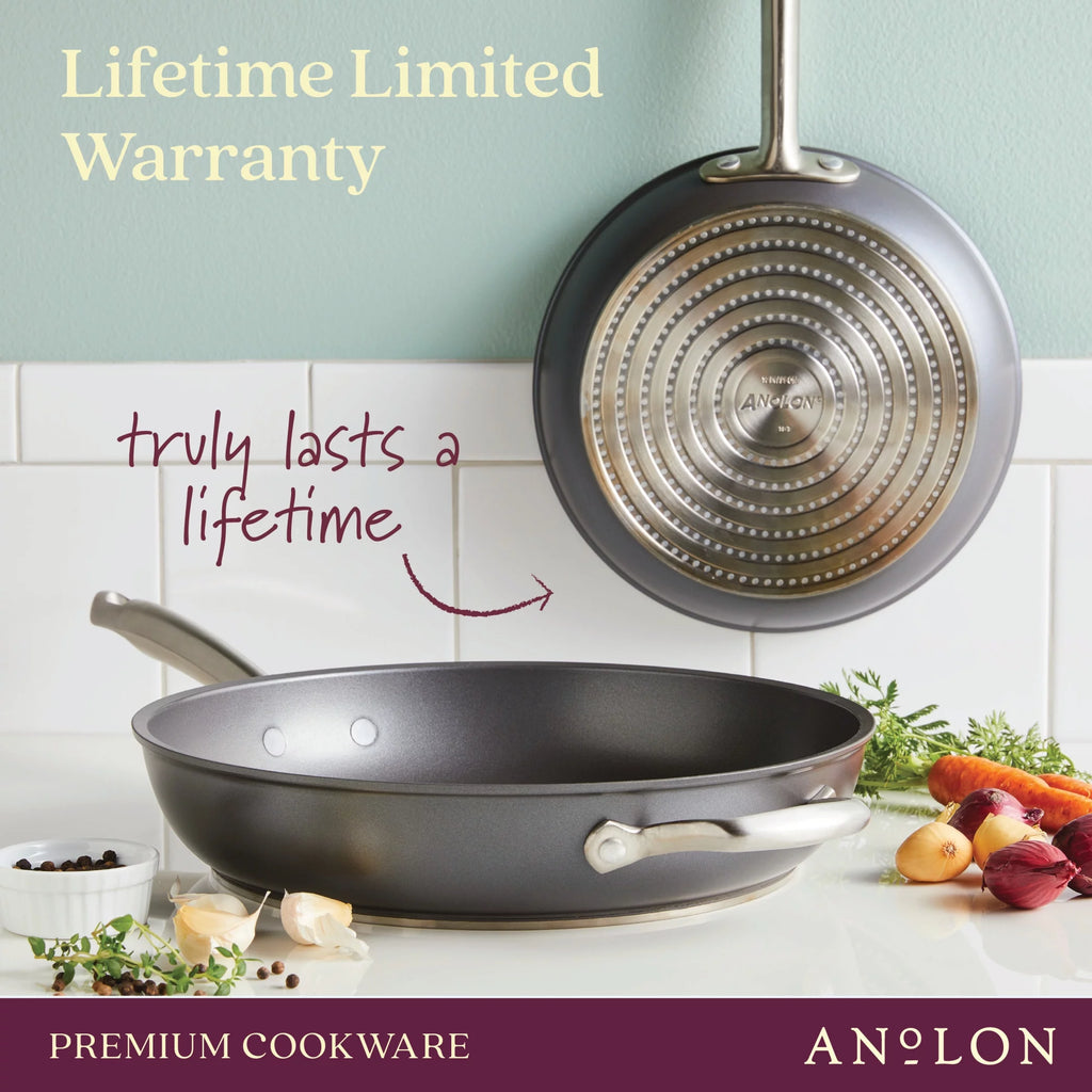 13.5-Inch Hard-Anodized Nonstick Wok with Lid Q8288