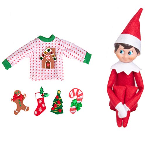 Blue Eyed Boy Elf Doll with 5 Velcro X-Mas Accessories K6548