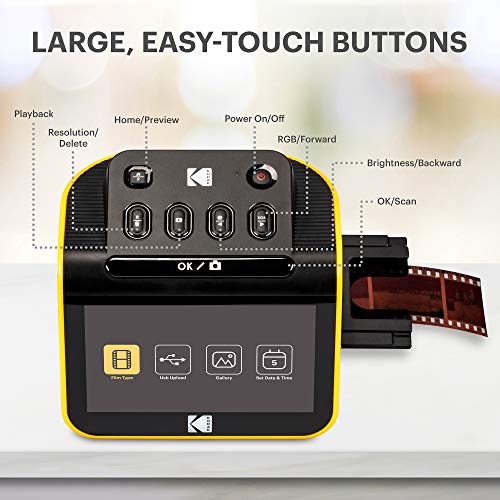 Film & Slide Scanner with 5" LCD Screen, 22MP JPEG Photos U318394