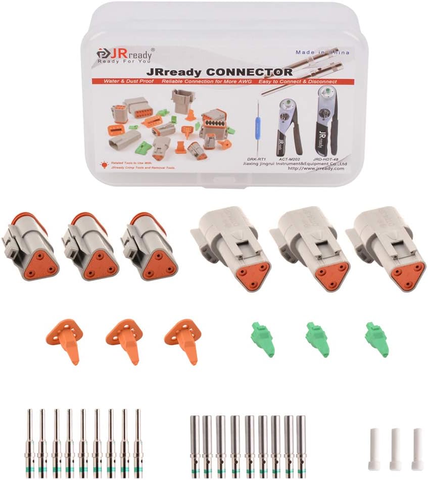 4 Pin Waterproof Electrical Wire Connector with Seal Plug, 3 Sets G641778