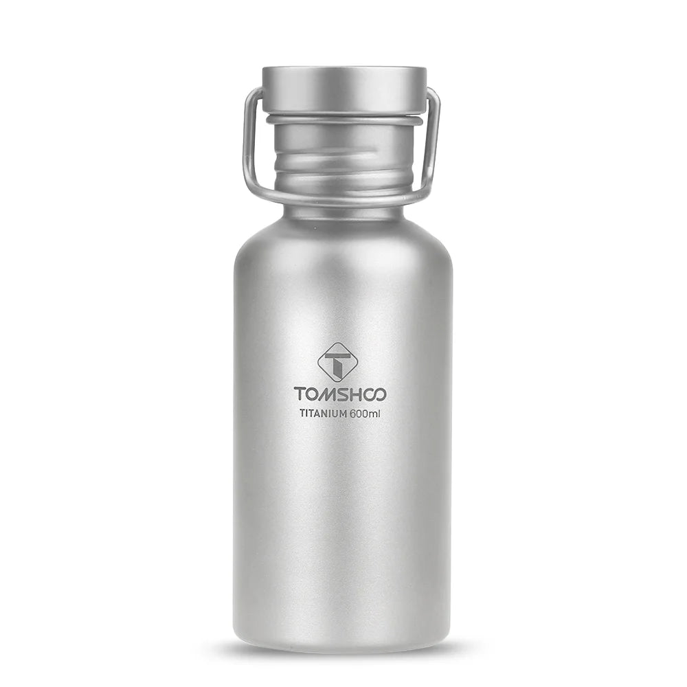 600ml Full Titanium Water Bottle with Extra Lid Ultralight X189