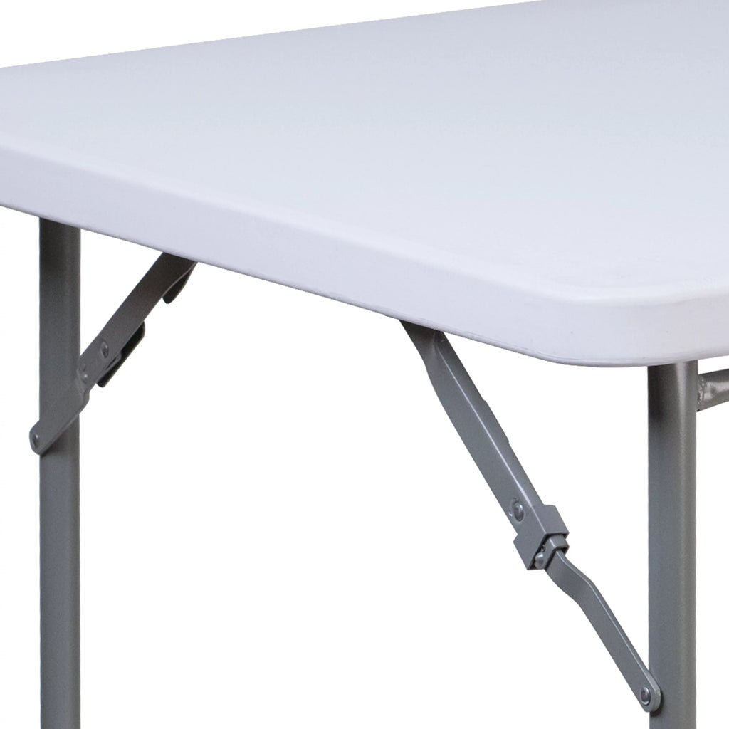 2.81-Foot Square Granite White Plastic Folding Table N153
