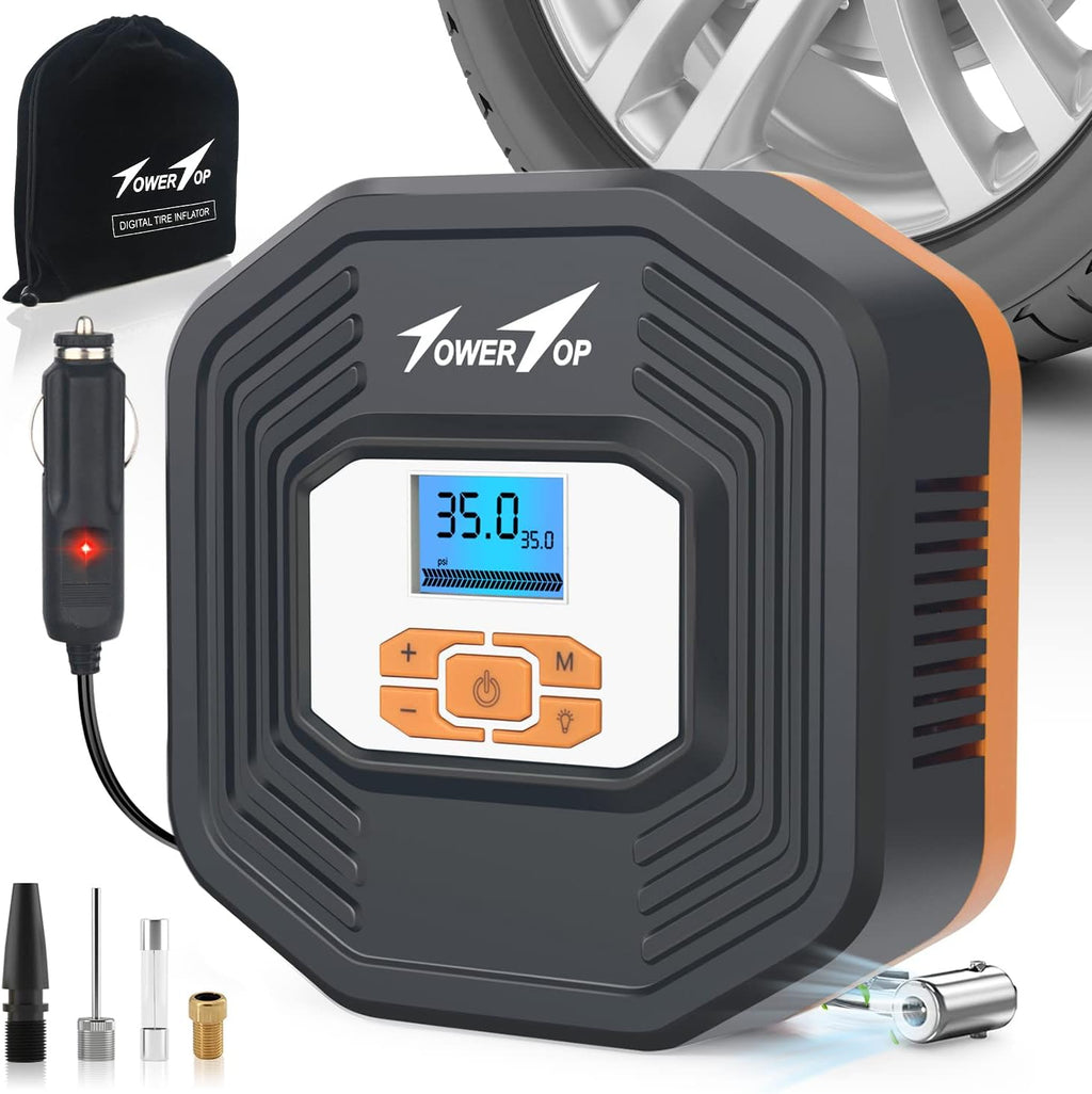 Portable 12V DC Air Compressor Tire Inflator 100PSI with Digital Pressure Gauge I808