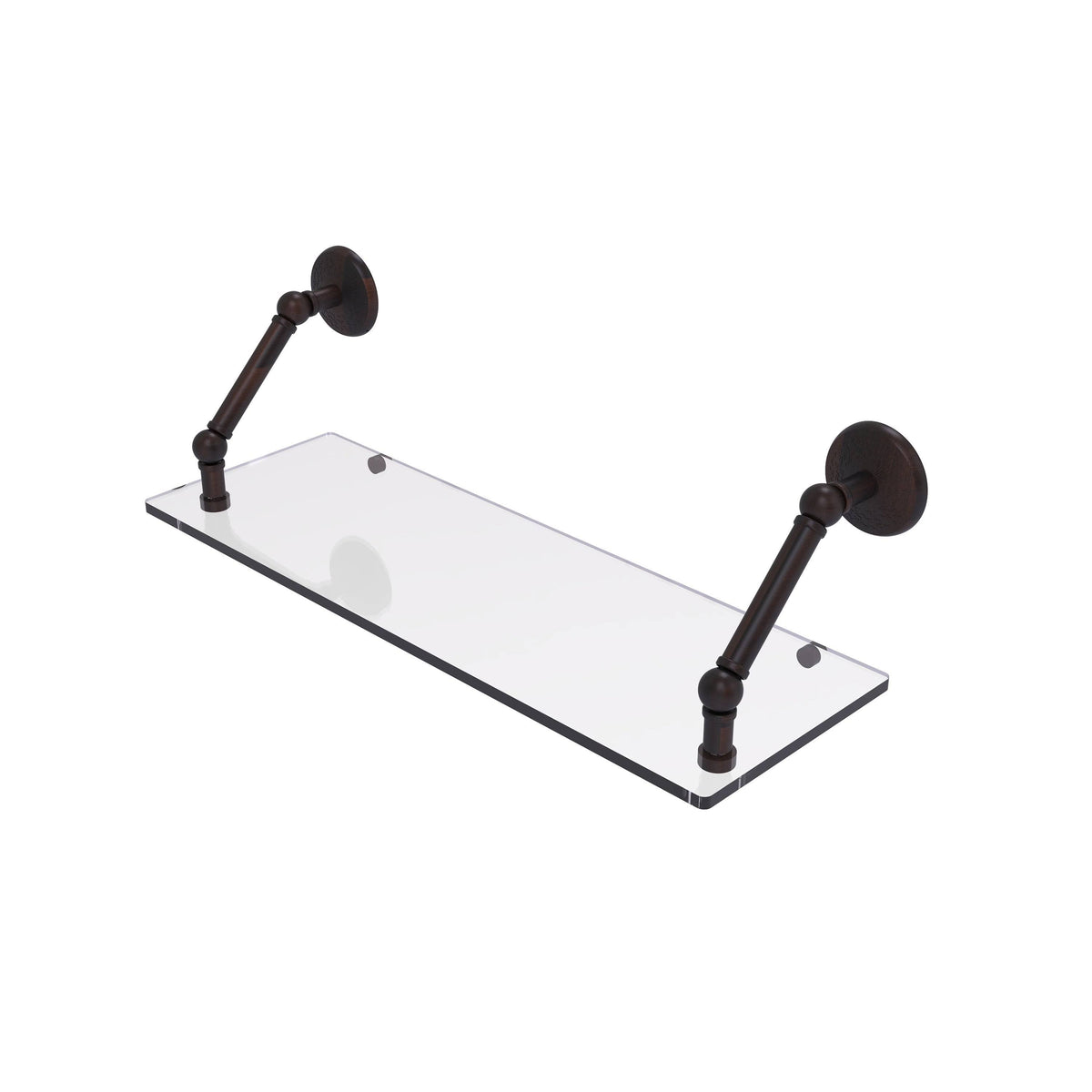 24 inch Matte Black Floating Glass Shelf L2044