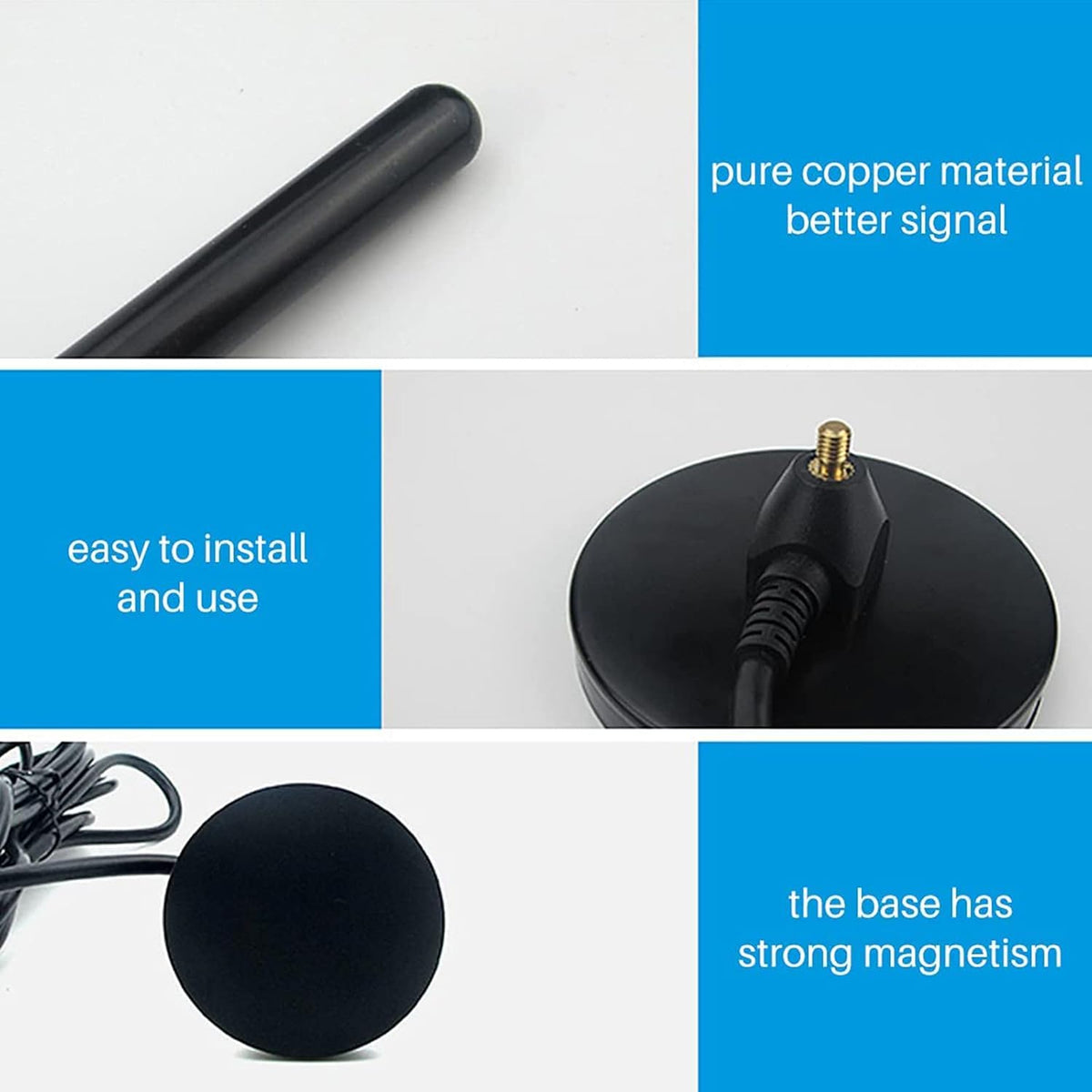 Waterproof 5.8dBi Magnet Base 915MHZ LoRa Gateway Antenna with 10FT Cable Pack of 2 T359996