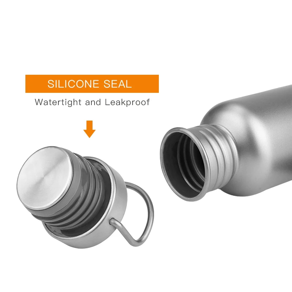 600ml Full Titanium Water Bottle with Extra Lid Ultralight X189