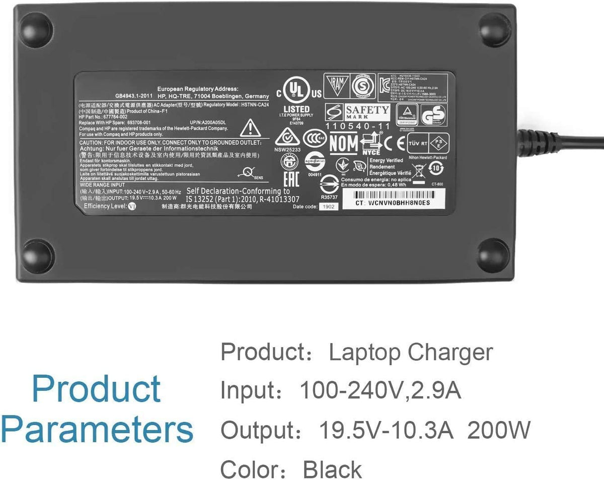 200W 19.5V 10.3A Charger Power Adapter K9490