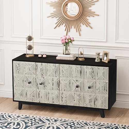 White Gold Accent Sideboard Cabinet with 1 Shelf Each D6259