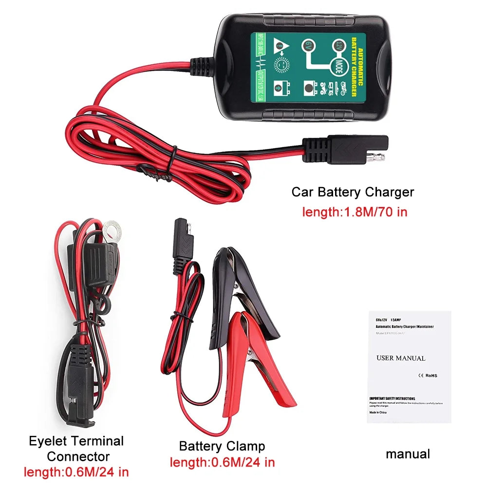 6V 12V Automatic Battery Charger Maintainer T31749