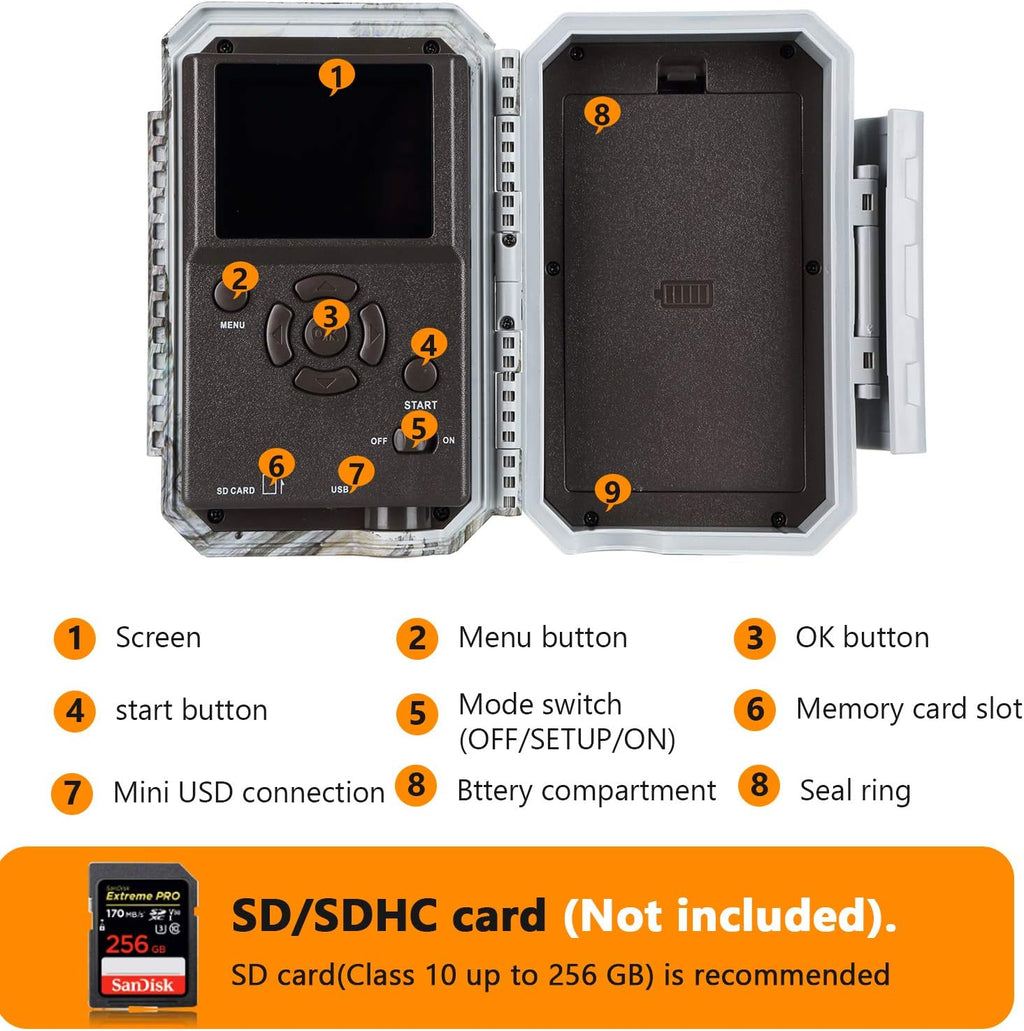 Wireless WiFi Trail Camera 24MP 1296P Night Vision Waterproof K19628
