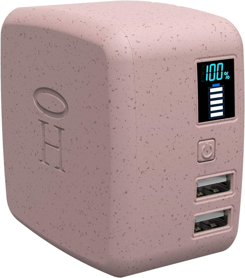 Blush Pink Portable Phone Charger Power Bank 10,000mAh Dual USB Pack of 2 Z208