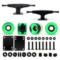 5 inch Black Skateboard Trucks and 60mm Gel Green Wheels Set E102040