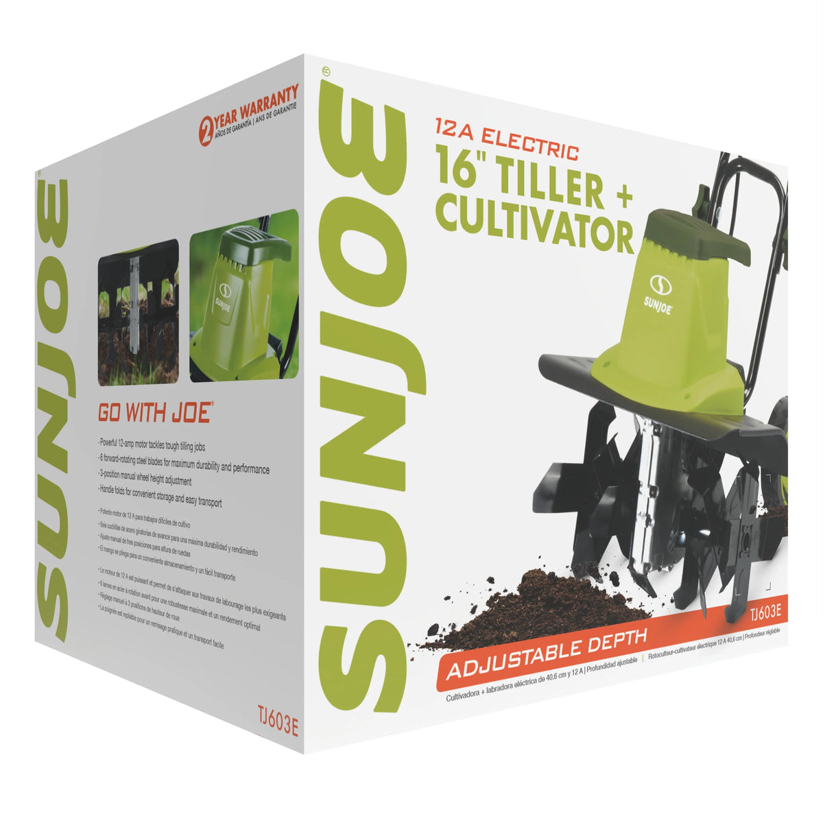 Electric 16-inch Garden Tiller + Cultivator A6894
