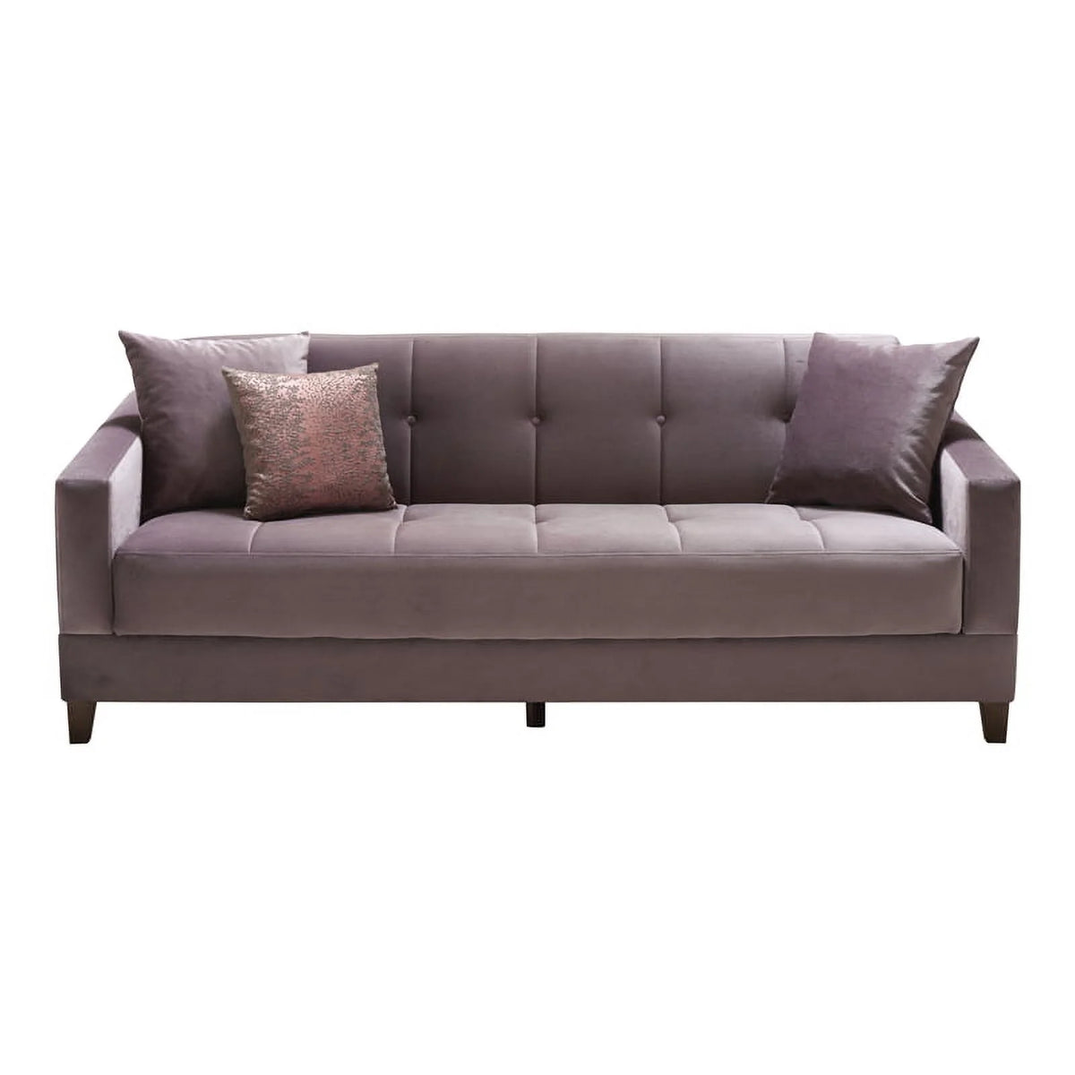Gray 3-Seater Fabric and Wood Sofa Bed I81168