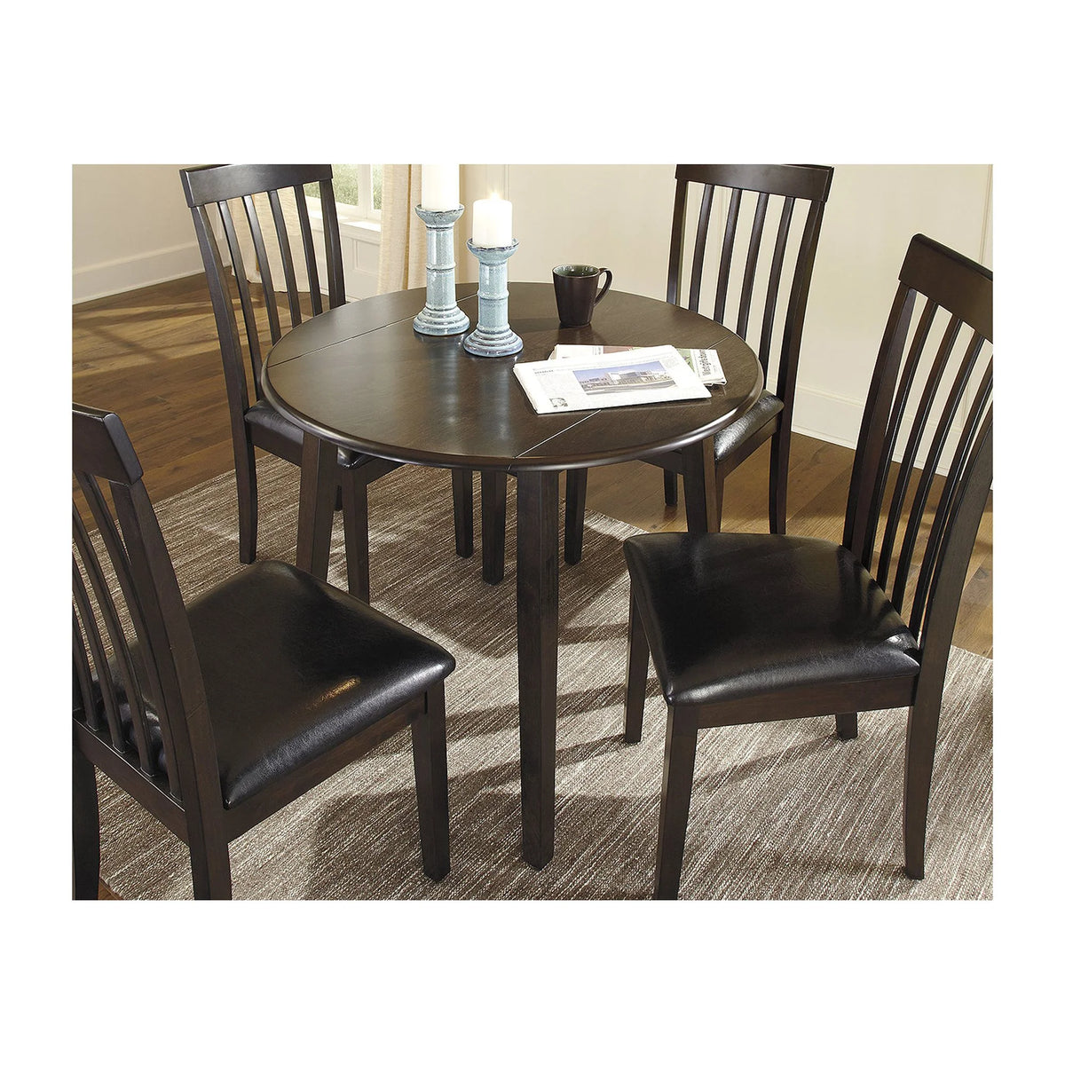 Dark Brown Drop Leaf Dining Table L1558